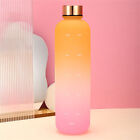 1L Water Bottle Drink Flask With Time Markings BPA Free Sport Gym Motivational