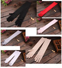 Ladies Long Satin Gloves Opera Costume Bridal Party Prom Wedding Womens Classic