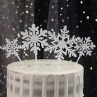 4pcs Snowflake Cake Toppers Acrylic Christmas Party Cupcake Decorations AU stock