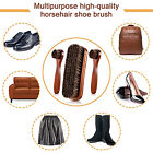 4PCS Horsehair Shoe Brush Wood Handle Leather Boots Daubers Applicators Cleaning