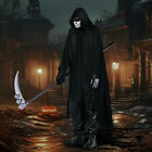 Halloween Grim Reaper Costume Scary Ghost Costumes with/Glowing Eyes- Adult Kids