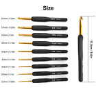 9x Soft Sewing Handle Aluminum Crochet Hook Knitting Needles Yarn 2-6mm Set AU