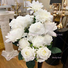 White Latex Real Touch Flowers Rose Artificial Flowers Bouquet Wedding Party AUS