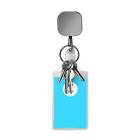 2X Square Metal Retractable Pull Key Ring Badge Lanyard Reel Belt Clip Keychain