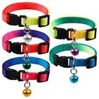 5PCS Dog Kitten Puppy Collar Adjustable Harness Pet Cat Neck Strap with Bell AUS