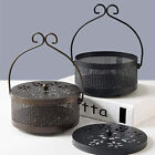 Fireproof Wrought Iron Mosquito Coil Holder with Cover for Indoor Outdoor Use