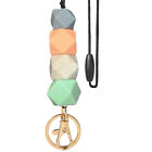1/2x Silicone Beads Neck Strap Lanyard ID Card Badge Keyring Key Holder Necklace