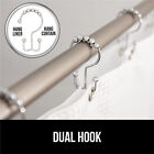 24X Shower Curtain Hooks Rings Rust-Resistant Metal Double Glide Shower Hooks