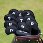 10 PCS Golf Head Cover Club Iron Putter Head Protector Neoprene Covers Set Black