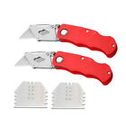 2PCS Folding Utility Knife Aluminium Handle + 10 Spare Stanley Blades Craft New