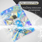 100PCS Rainbow Colour Holographic Storage Pouches Zipper Seal Foil Packaging Bag