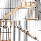 Bird Swing Toy Wooden Parrot Perch Stand Playstand Beads Cage Playground