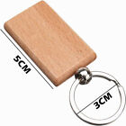 10Pcs Blank Rectangle Wooden Key Chain DIY Wood Keyrings Key Tags Friends Gifts