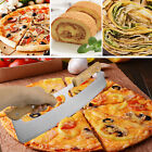 2pcs Kitchen Stainless Steel Pizza Cutter Rocker Blade Slicer + Protective Cover