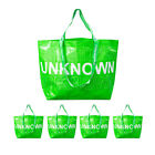 5pcs Hand Woven Green Handbags Waterproof Eco-Friendly Shopping Tote Bags AU