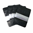 200x Heat Seal Food Lock Bag Window Black Matte Stand up Pouches Mylar Foil Bag