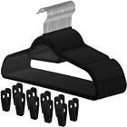 Non-Slip Velvet Coat Hangers Clip Space Saving Clothing Hooks Rack Shirt