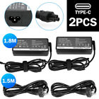 2pcs 65W USB-C Type-C Adapter Laptop Charger For Lenovo ThinkPad Acer Dell HP AU