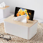 2PCS Tissue Box Holder Dispenser Paper Storage Napkin Case Wooden Cover Organize