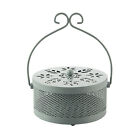 Fireproof Wrought Iron Mosquito Coil Holder with Cover for Indoor Outdoor Use