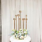 10 Heads Acrylic Candelabra Candlestick Stand Metal Wedding Party Props Decor AU