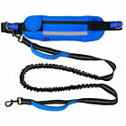 Adjustable Hands Free Dog Leash Lead + Waist Bag Belt Jogging Walking Running
