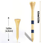 100X 4.2/8.2CM Wooden Straight Golf Tees Golf Tee Striped Golf Ball Tee Supplies