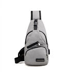 2X Mens Sling Chest Pack Shoulder Bag Sports USB Charging Port Crossbody Handbag