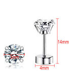 1 Pair Earrings Jewellery Zirconia CZ Ear Studs Surgical Steel 3mm-8mm Piercing