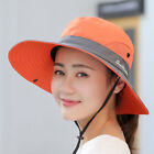 Wide Brim Sun Hat Women UV Protection Ponytail Summer Beach Visor Floppy Cap AU