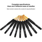 9x Soft Sewing Handle Aluminum Crochet Hook Knitting Needles Yarn 2-6mm Set AU