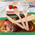 Disposable Wooden Cutlery Forks Tea Spoons Knives Party Kitchen Utensil Dessert