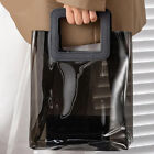 10PCS Black PVC Gift Bags with Round and Square Handles Jelly Handbag Set AU