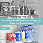 Beverage Pusher Shelf Adjustable Width Soda Can Bottle Pusher for Kitchen Fridge