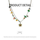 Colourful Flower Smiley Necklace Collarbone Chain Cheerful Women's Accessory