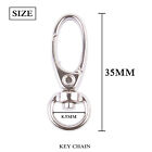 10X Silver Swivel Lobster Clasp Clips Hook Alloy Keychain Split KeyRing Durable
