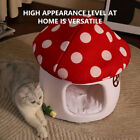 Winter Mushroom Cat House Cozy Sleeping Pet Bed for Cats Indoor Warm Pet House