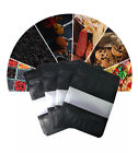 200x Heat Seal Food Lock Bag Window Black Matte Stand up Pouches Mylar Foil Bag