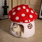 Winter Mushroom Cat House Cozy Sleeping Pet Bed for Cats Indoor Warm Pet House