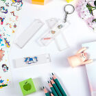 216 PCS Rectangle Acrylic Key Chain Blank Clear Keyring KeyChain Pendant DIY Kit