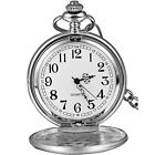 Vintage Steel Quartz Pocket Watch Classic Pocket Watch with Short Chain