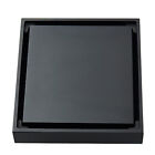 2X 100mm Tile Insert Square Smart Floor Grate Waste Drain Black Shower Bathroom