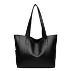 Women PU Leather Handbag Large Capacity Durable Shoulder Tote Bag W Side Pocket