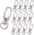10X Silver Swivel Lobster Clasp Clips Hook Alloy Keychain Split KeyRing Durable