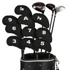 10 PCS Golf Head Cover Club Iron Putter Head Protector Neoprene Covers Set Black