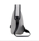 2X Mens Sling Chest Pack Shoulder Bag Sports USB Charging Port Crossbody Handbag