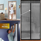 1X Magic Magnetic Door Mesh Net Black Fly Screen Mosquito Bug Curtain Hands Free