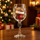 Stocking Christmas wine glass close-up