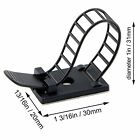 20X Adjustable Cable Clips Straps Adhesive Cord Management Wire Organizer Black