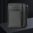 5pcs Leather Small Coin Case Card Holder Black Zip Wallet Pouch Mini Purse Bag